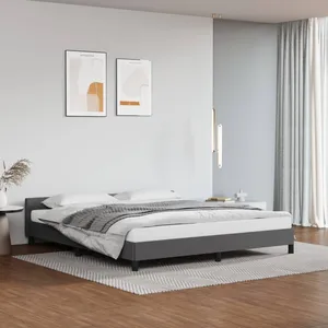 vidaXL Vidaxl Cadre De Lit Avec Tête De Lit Sans Matelas Gris 180x200 Cm