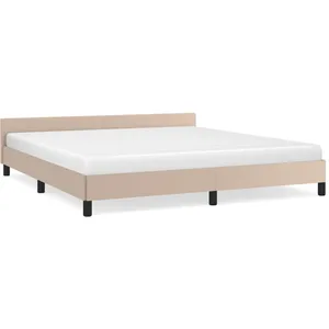 vidaXL Cadre de lit avec tête de lit Cappuccino 160x200 cm Similicuir pas cher