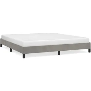 vidaXL Cadre de lit Gris clair 160x200 cm Velours pas cher