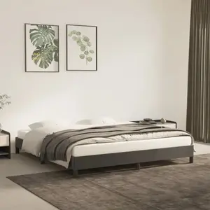 vidaXL Cadre de lit Gris foncé 180 x 200 cm Velours pas cher