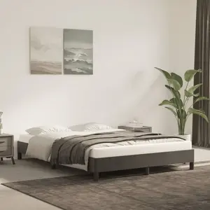 vidaXL Cadre de lit Gris foncé 140x190 cm Velours