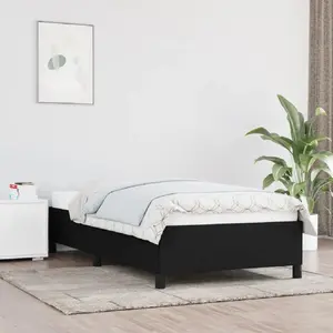 vidaXL Cadre de lit Noir 90x190 cm Tissu pas cher