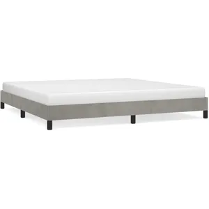 vidaXL Cadre de lit Gris clair 200x200 cm Velours pas cher