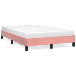 vidaXL Cadre de lit Rose 120x200 cm Velours pas cher