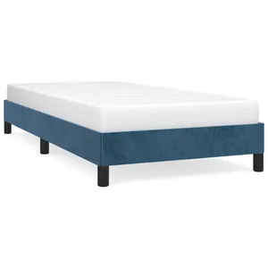 vidaXL Cadre de lit Bleu foncé 90x200 cm Velours pas cher