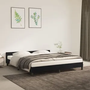 vidaXL Vidaxl Cadre De Lit Sans Matelas Noir 180x200 Cm Velours pas cher