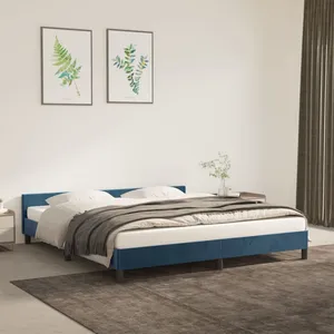 Comparateur de prix : Cadre de lit avec tête de lit Bleu foncé 180x200 cm Velours Vidaxl Bleu
