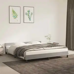 vidaXL Cadre de lit avec tête de lit Gris clair 160x200 cm Velours pas cher