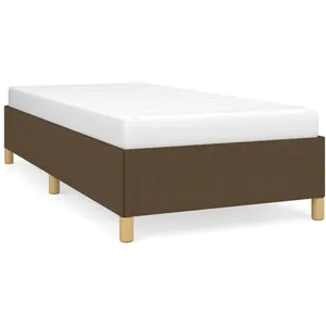vidaXL Cadre de lit Marron foncé 100x200 cm Tissu pas cher