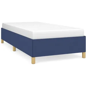 vidaXL Cadre de lit Bleu 90x200 cm Tissu pas cher