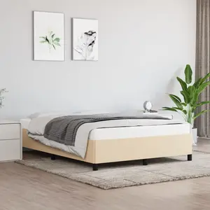 vidaXL Cadre de lit Crème 140 x 200 cm Tissu pas cher