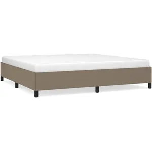 vidaXL Cadre de lit Taupe 200x200 cm Tissu pas cher