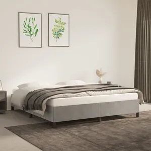 vidaXL Vidaxl Cadre De Lit Sans Matelas Gris Clair 180x200 Cm Velours pas cher