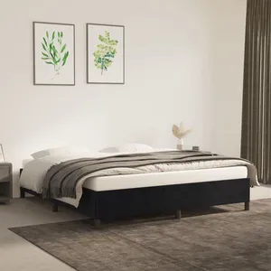 vidaXL Vidaxl Cadre De Lit Sans Matelas Noir 180x200 Cm Velours pas cher