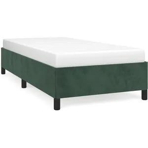 vidaXL Cadre de lit Vert foncé 90x190 cm Velours pas cher