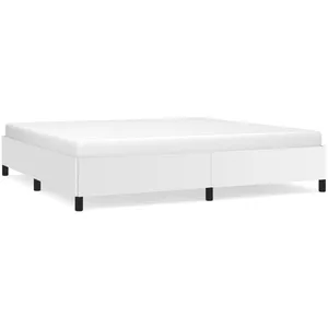 vidaXL Cadre de lit Blanc 200x200 cm Similicuir pas cher