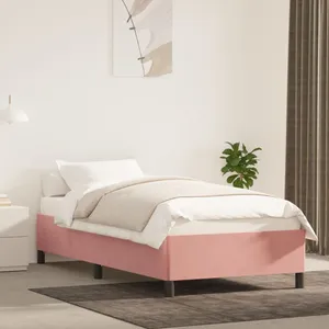 vidaXL Cadre de lit Rose 90x200 cm Velours pas cher