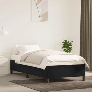 vidaXL Cadre de lit Noir 90x200 cm Velours pas cher