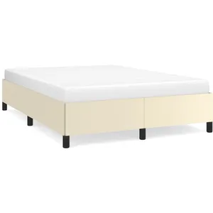 vidaXL Cadre de lit Crème 140x200 cm Similicuir pas cher
