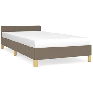 vidaXL Cadre de lit avec tête de lit Taupe 90x200 cm Tissu
