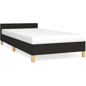 vidaXL Cadre de lit avec tête de lit Noir 100x200 cm Tissu