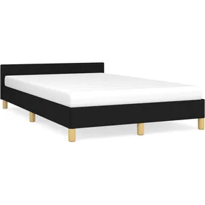 vidaXL Cadre de lit avec tête de lit Noir 120x200 cm Tissu pas cher