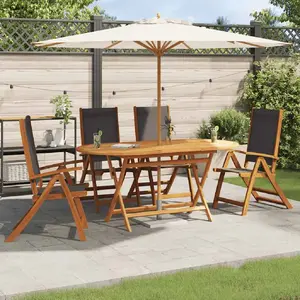 vidaXL Chaises de jardin pliantes 4 pcs Bois d'acacia massif Textilène pas cher