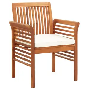 vidaXL Chaises de jardin avec coussins 4 pcs Bois d'acacia massif pas cher