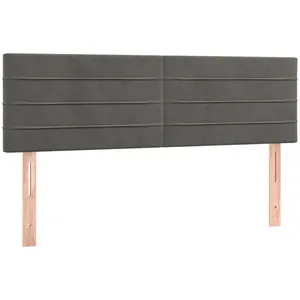 Comparateur de prix : vidaXL Têtes de lit 2 pcs Gris foncé 72x5x78/88 cm Velours