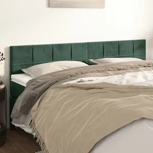 vidaXL Têtes de lit 2 pcs Vert foncé 90x5x78/88 cm Velours pas cher