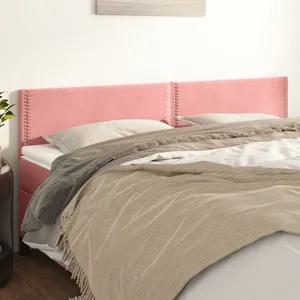 vidaXL Têtes de lit 2 pcs Rose 90x5x78/88 cm Velours pas cher