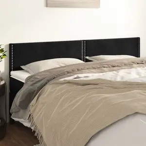 vidaXL Têtes de lit 2 pcs Noir 100x5x78/88 cm Velours pas cher