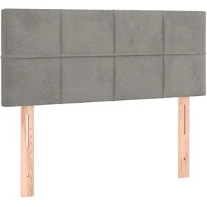 vidaXL Tête de lit Gris clair 80x5x78/88 cm Velours pas cher