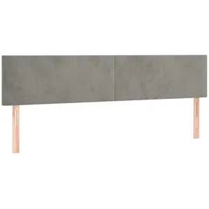 vidaXL Têtes de lit 2 pcs Gris clair 90x5x78/88 cm Velours pas cher