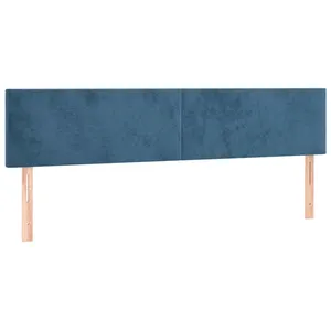 vidaXL Têtes de lit 2 pcs Bleu foncé 80x5x78/88 cm Velours pas cher