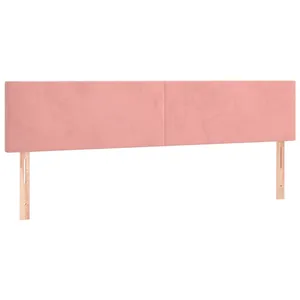 vidaXL Têtes de lit 2 pcs Rose 80x5x78/88 cm Velours pas cher