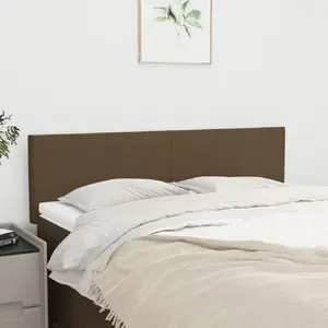 vidaXL Têtes de lit 2 pcs Marron foncé 72x5x78/88 cm Tissu pas cher