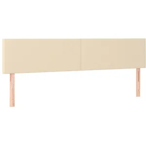 vidaXL Têtes de lit 2 pcs Crème 80x5x78/88 cm Tissu pas cher