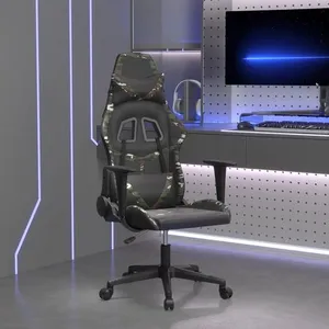 vidaXL Chaise de jeu de massage Noir et camouflage Similicuir pas cher