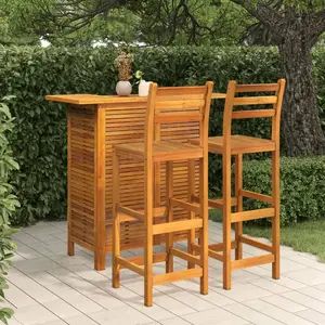 vidaXL Ensemble de bar de jardin 3 pcs Bois d'acacia solide pas cher