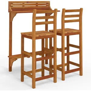 Comparateur de prix : vidaXL Ensemble de bar de balcon 3 pcs Bois d'acacia massif