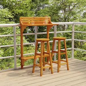 Comparateur de prix : vidaXL Ensemble de bar de balcon 3 pcs Bois d'acacia massif
