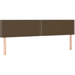 vidaXL Têtes de lit 2 pcs Marron Foncé 80x5x78/88 cm Tissu pas cher