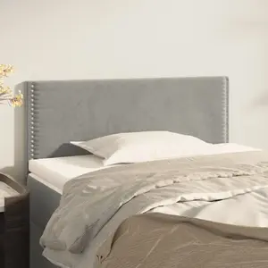 vidaXL Tête de lit Gris clair 100x5x78/88 cm Velours pas cher