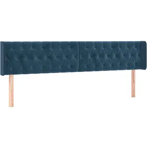 vidaXL Têtes de lit 2 pcs Bleu foncé 100x7x78/88 cm Velours pas cher