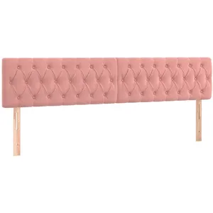 vidaXL Têtes de lit 2 pcs Rose 100x7x78/88 cm Velours pas cher