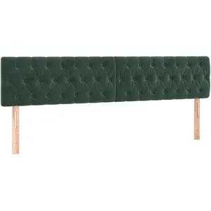 vidaXL Têtes de lit 2 pcs Vert foncé 90x7x78/88 cm Velours pas cher