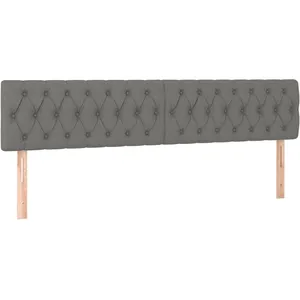 vidaXL Têtes de lit 2 pcs Gris foncé 90x7x78/88 cm Tissu pas cher