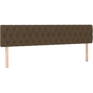 vidaXL Têtes de lit 2 pcs Marron Foncé 90x7x78/88 cm Tissu pas cher