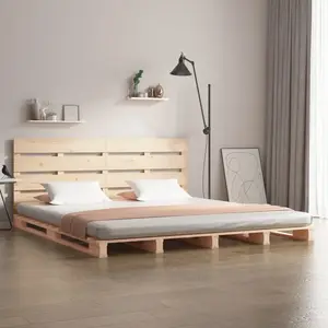 Vidaxl - Cadre de lit 180x200 cm Bois de pin massif Super King Naturel pas cher